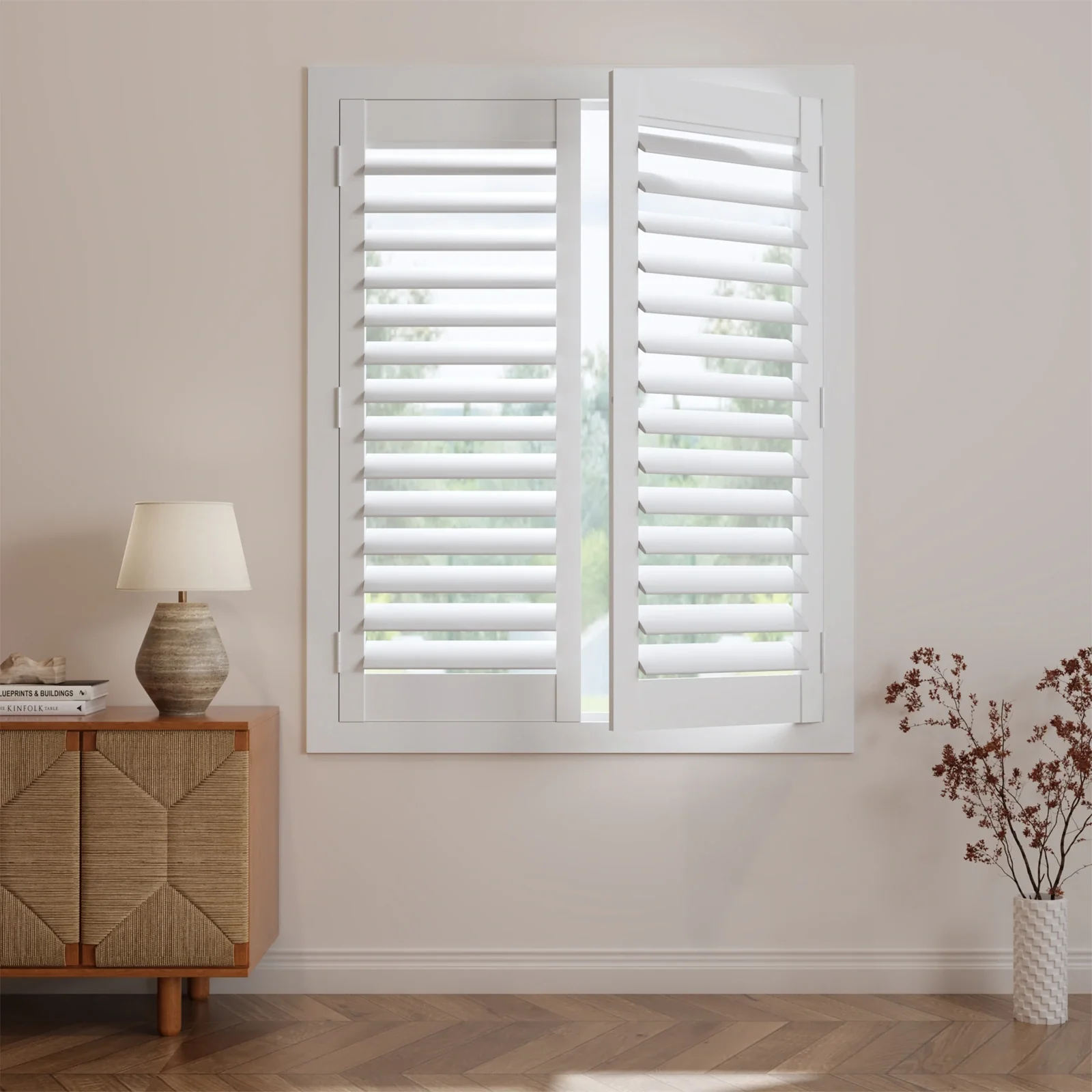 TWOPAGES Veritas Ready Made Hardwood Plantation Shutter – Double Panel - Image 4